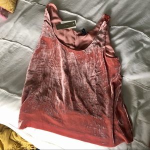 J.crew pink velvet tank